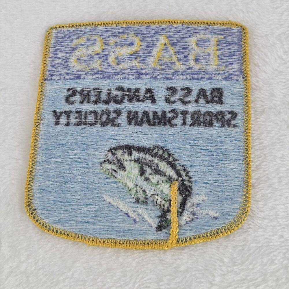 Vintage BASS Bass Anglers Sportsman Society Fishing Patch 3.5 Inch - Picture 5 of 5